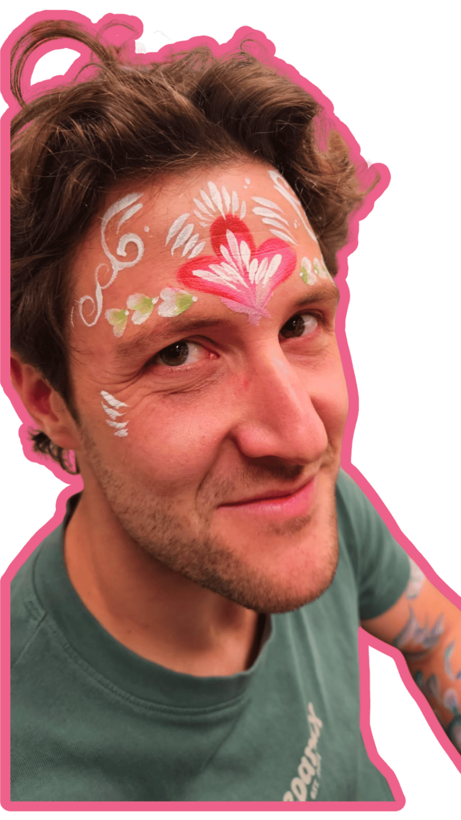 Person with face paint on a transparent background
